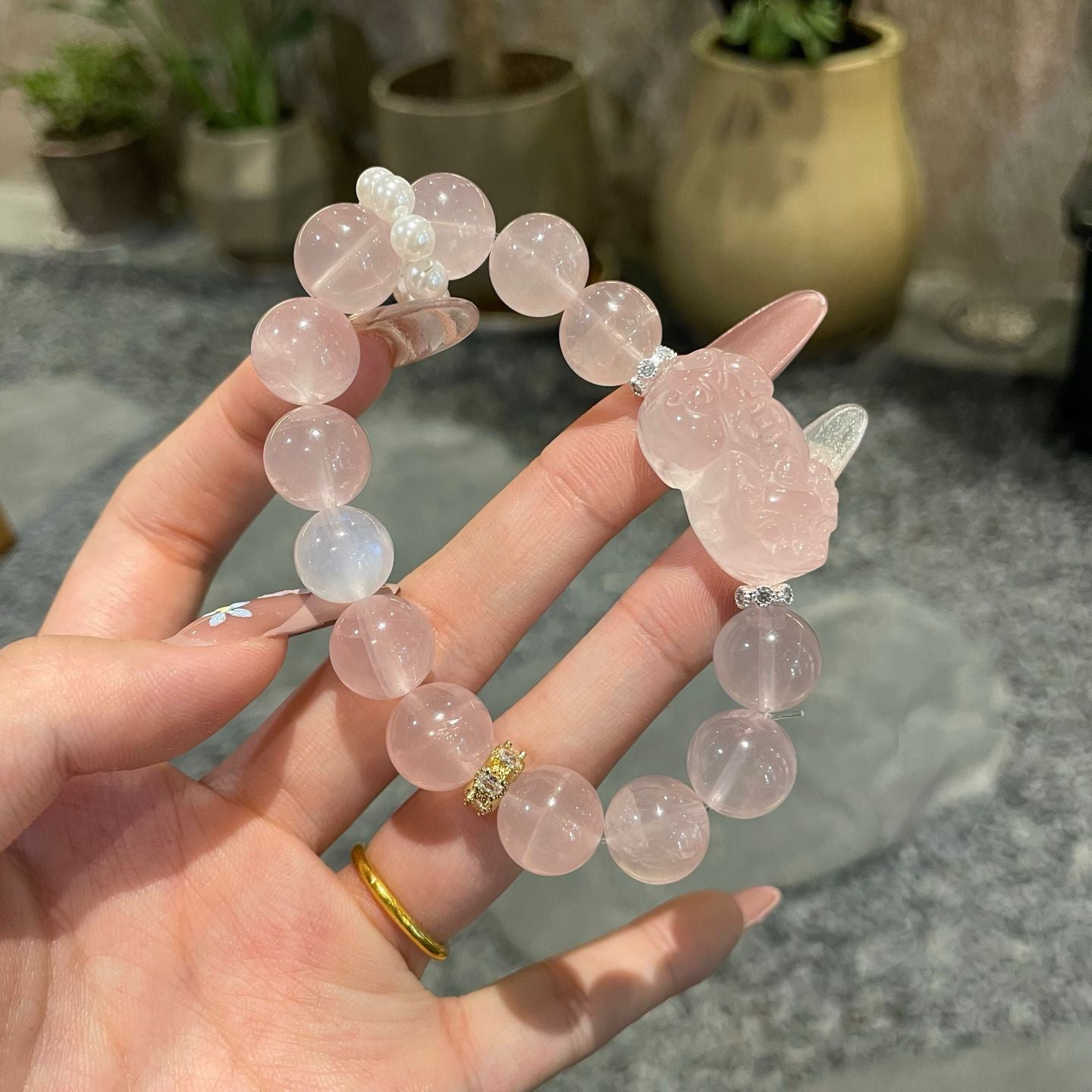 Pink Pixiu Charm Bracelet