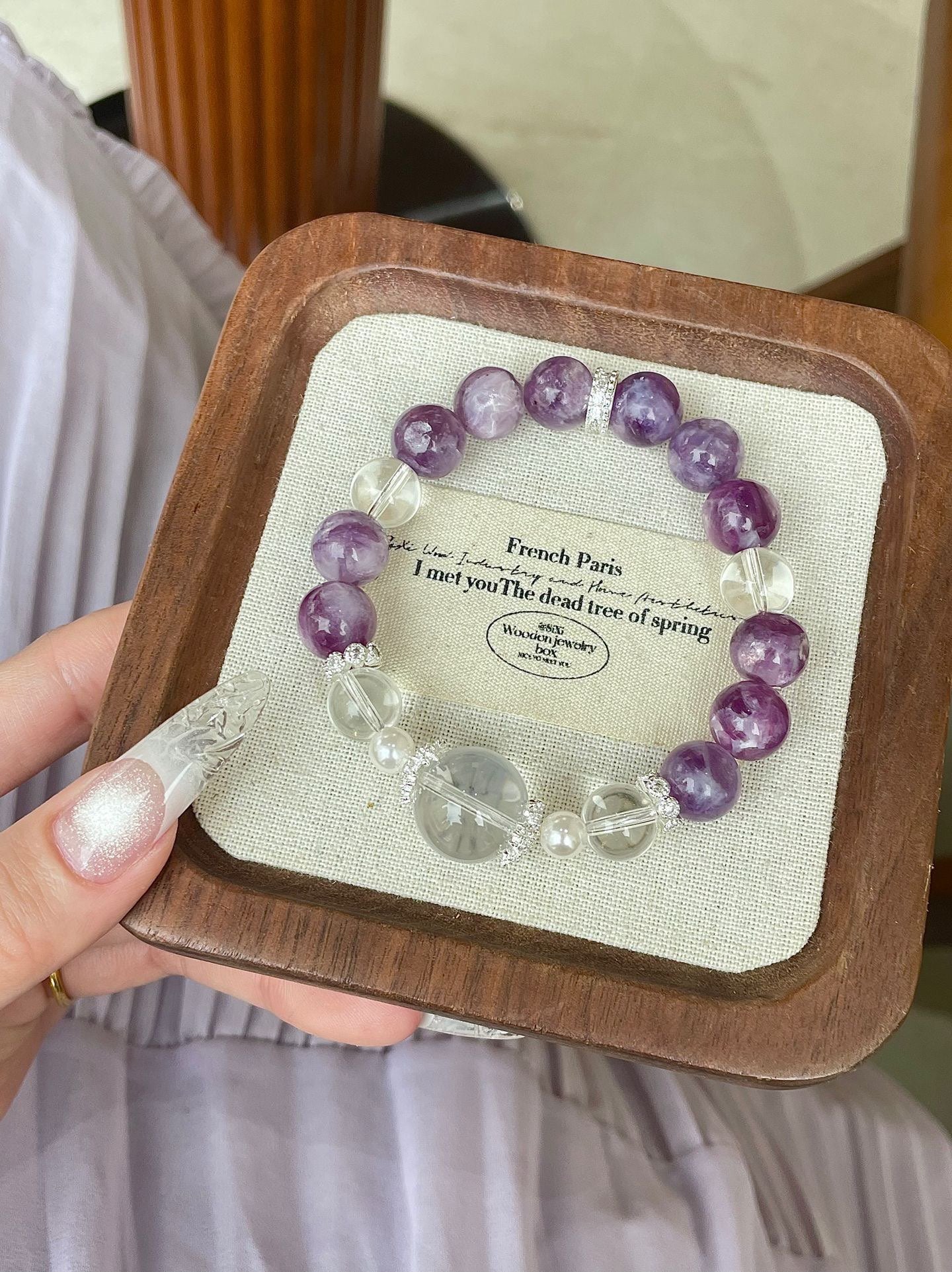 Lucid Dream – Amethyst & Clear Quartz Bracelet