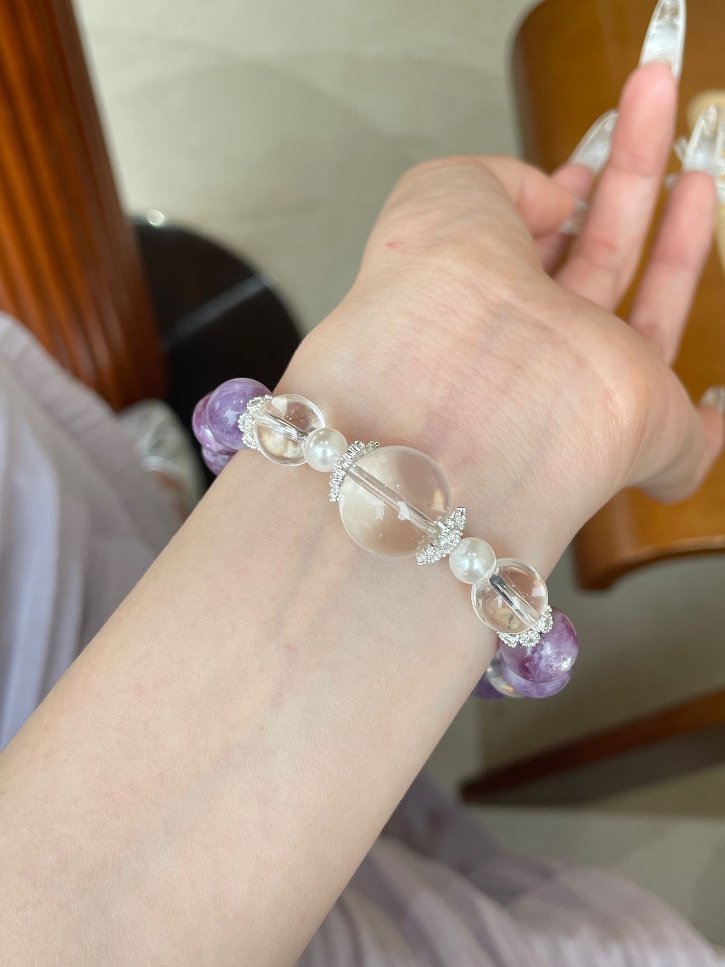 Lucid Dream – Amethyst & Clear Quartz Bracelet