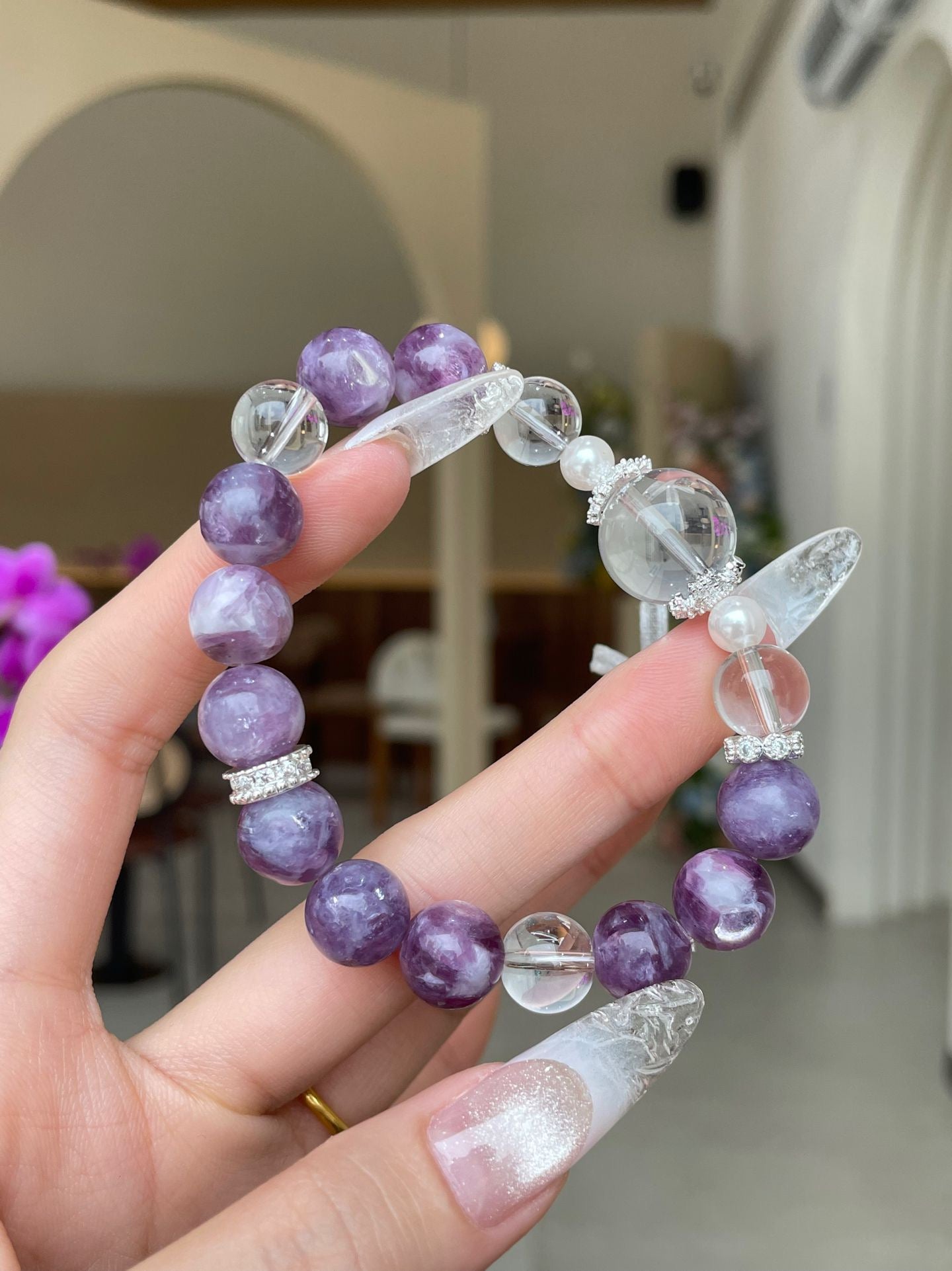 Lucid Dream – Amethyst & Clear Quartz Bracelet