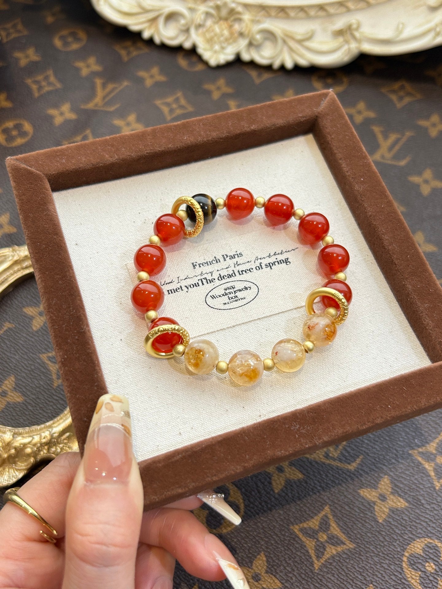 Golden Vitality – Carnelian & Citrine Hair Rutilated Quartz Bracelet
