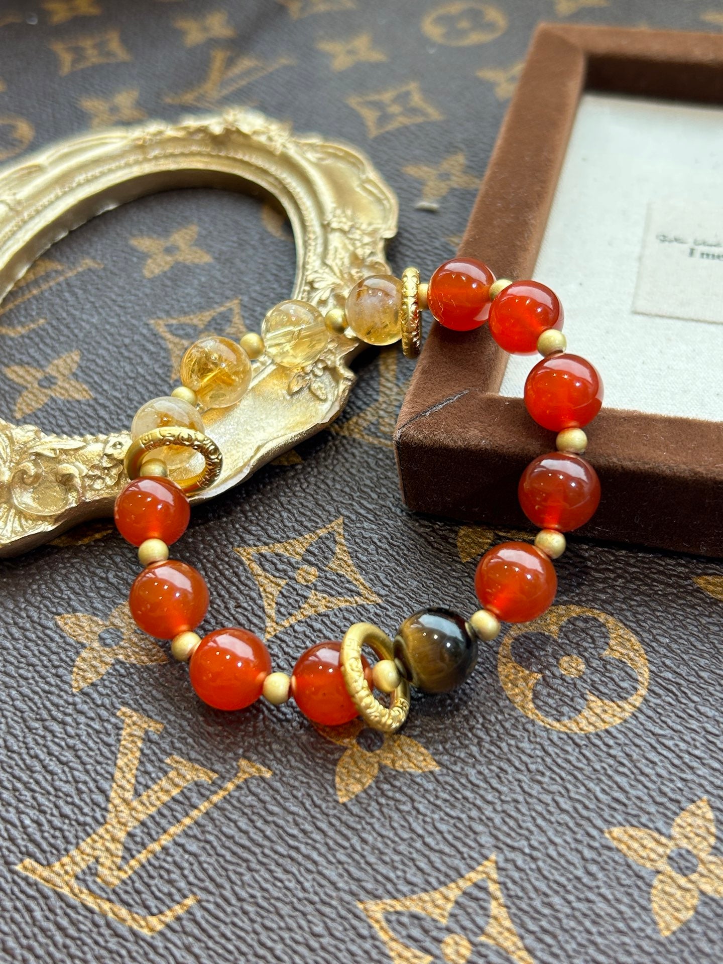 Golden Vitality – Carnelian & Citrine Hair Rutilated Quartz Bracelet