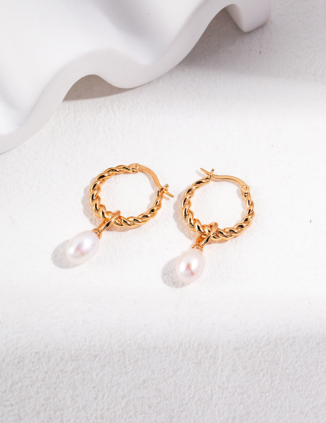 Twist & Pearl Drop Earrings