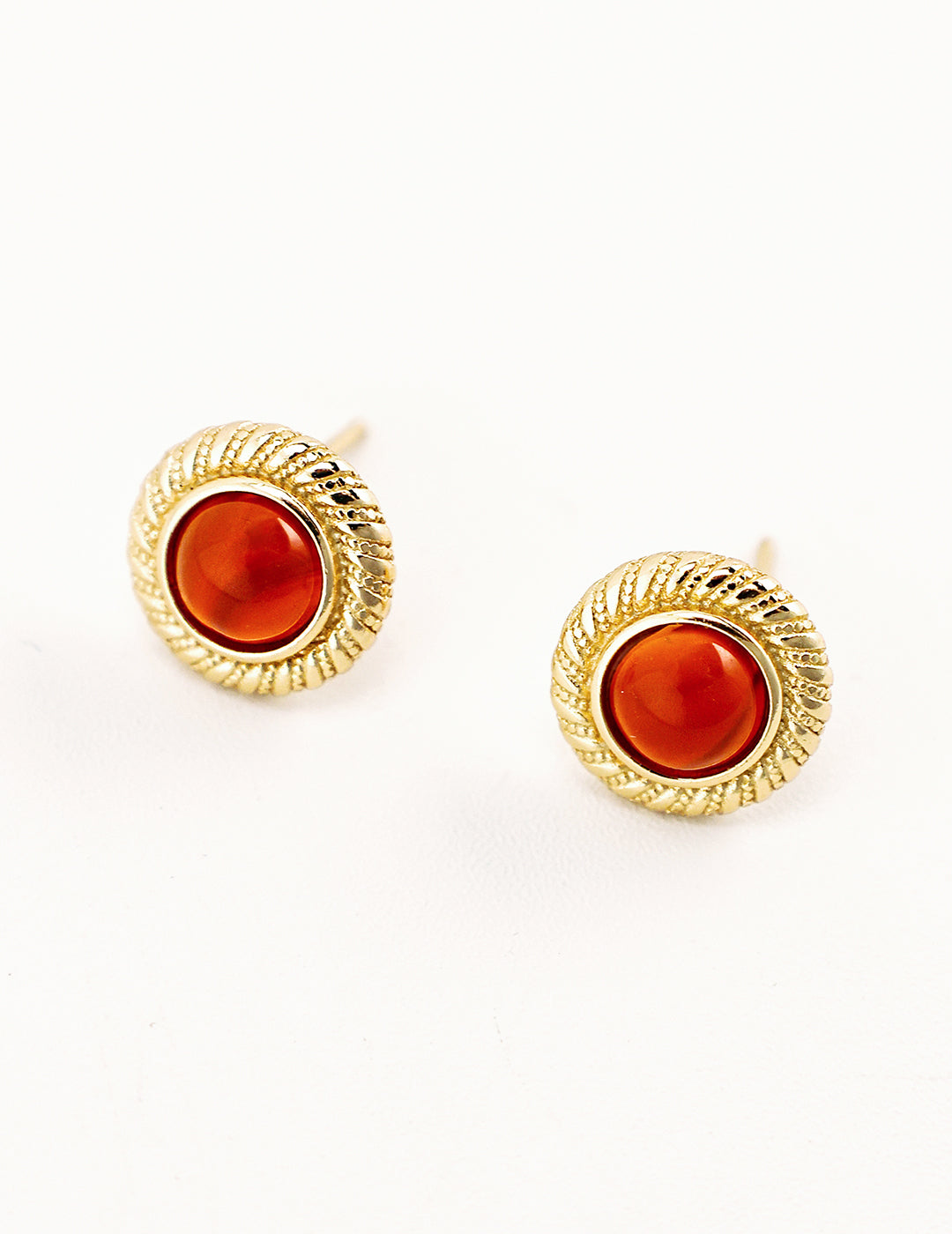Amber Glow Stud Earrings