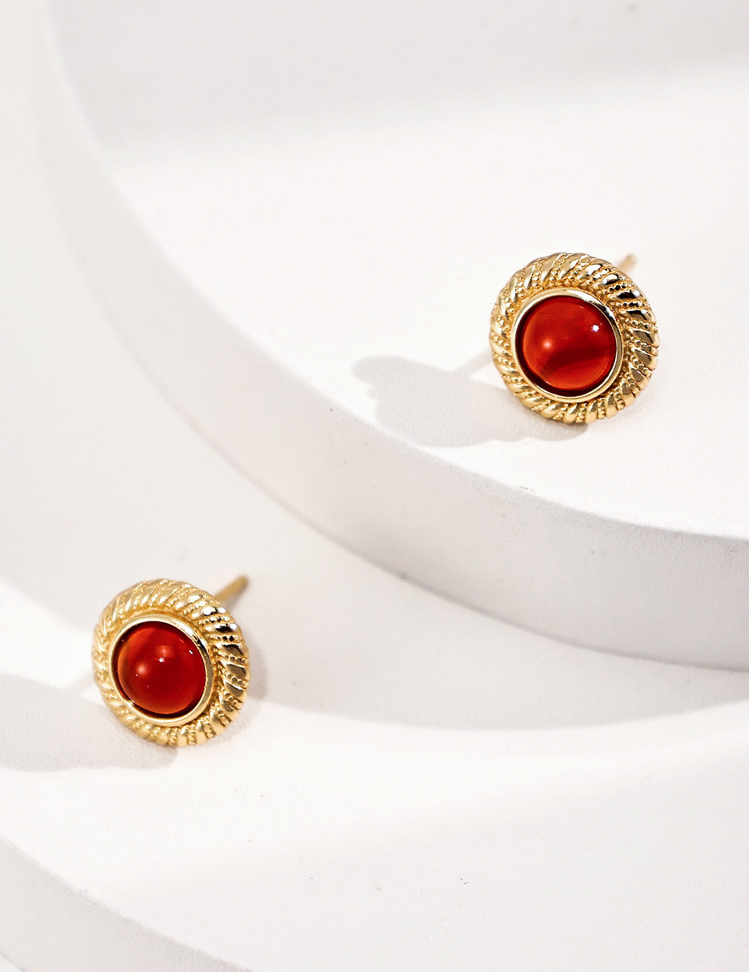 Amber Glow Stud Earrings
