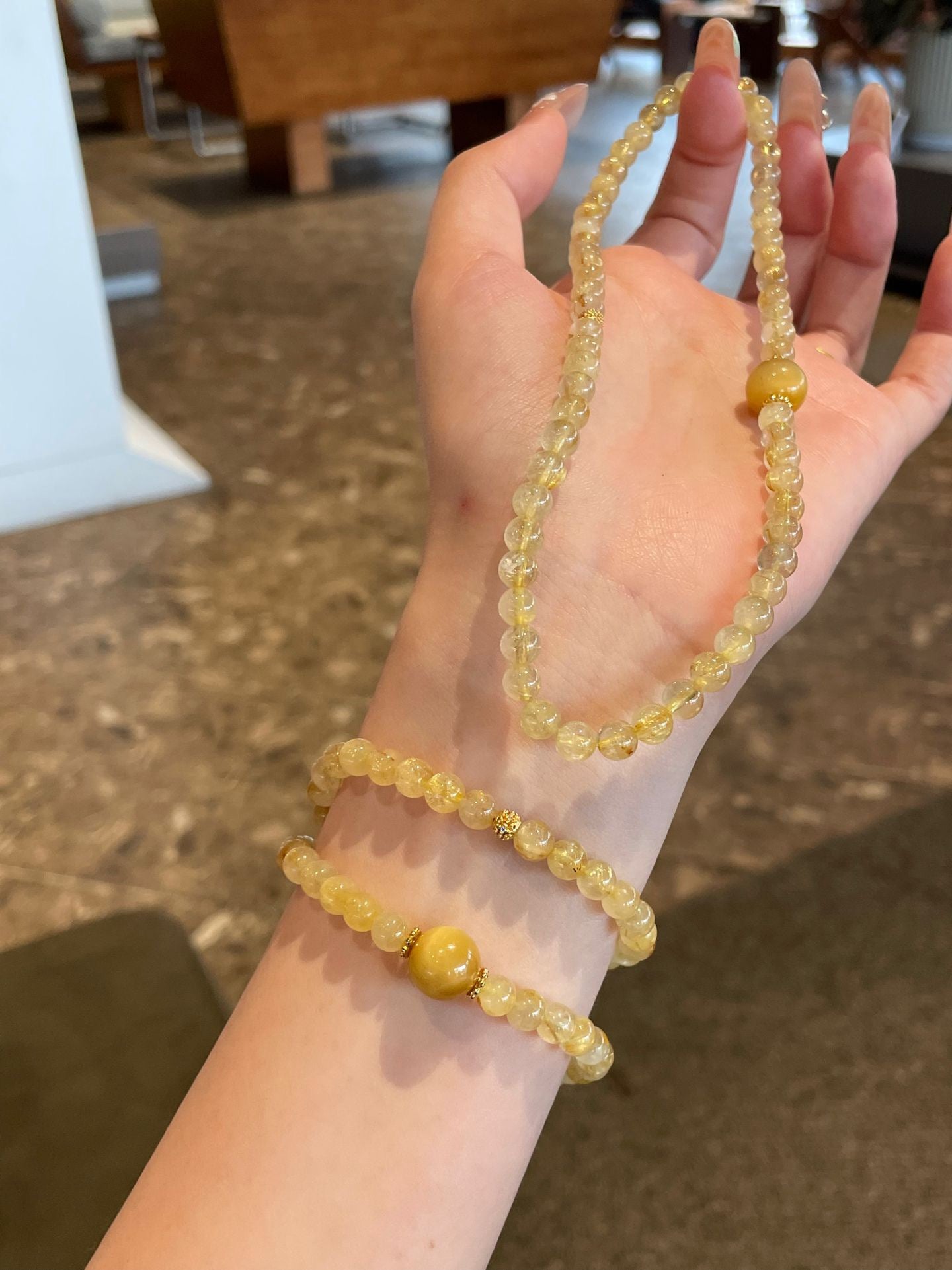 Golden Harvest – Rutilated Quartz & Yellow Tiger Eye Bracelet