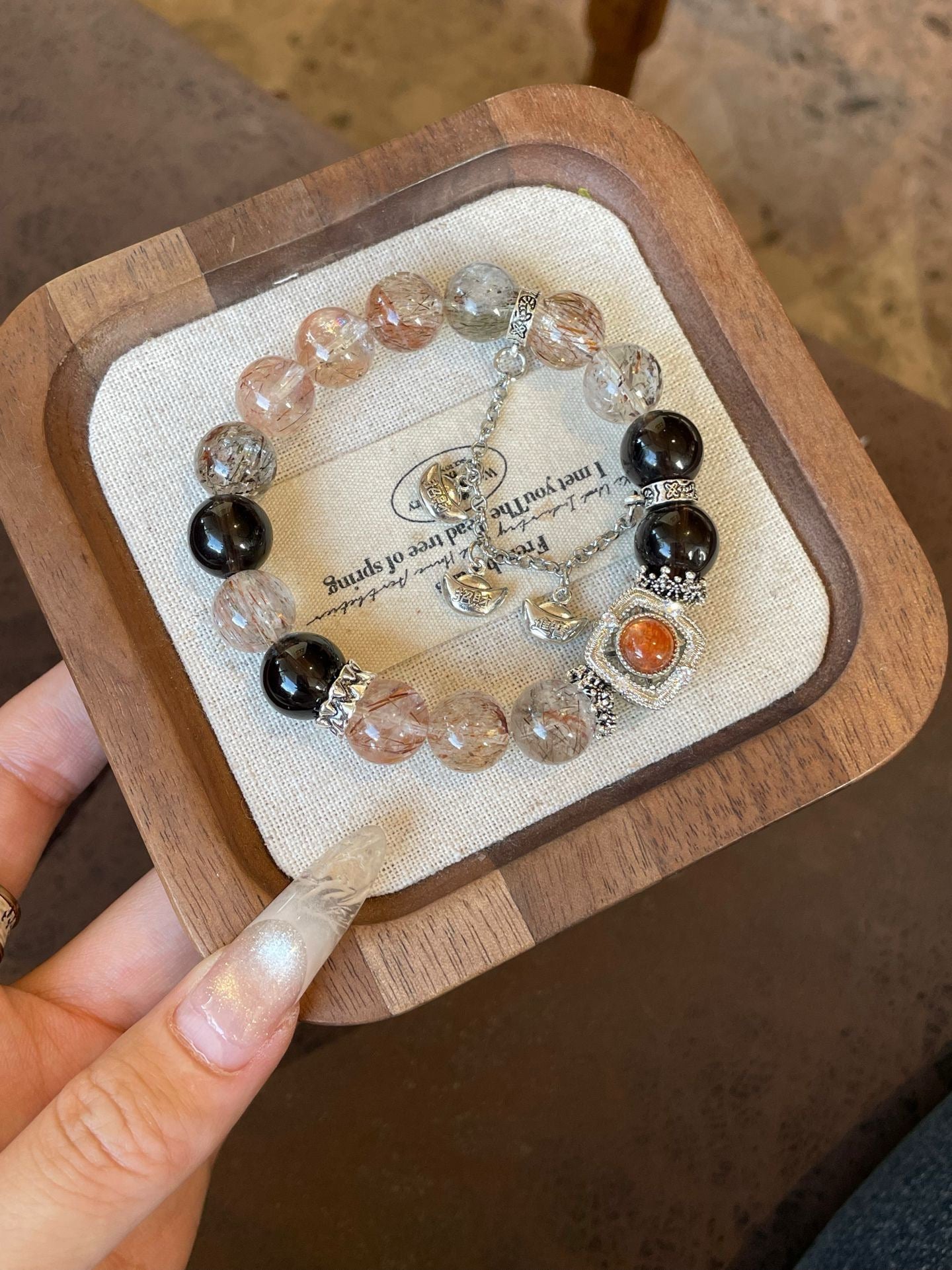 Power Eclipse Bracelet – Black & Golden Rutilated Quartz