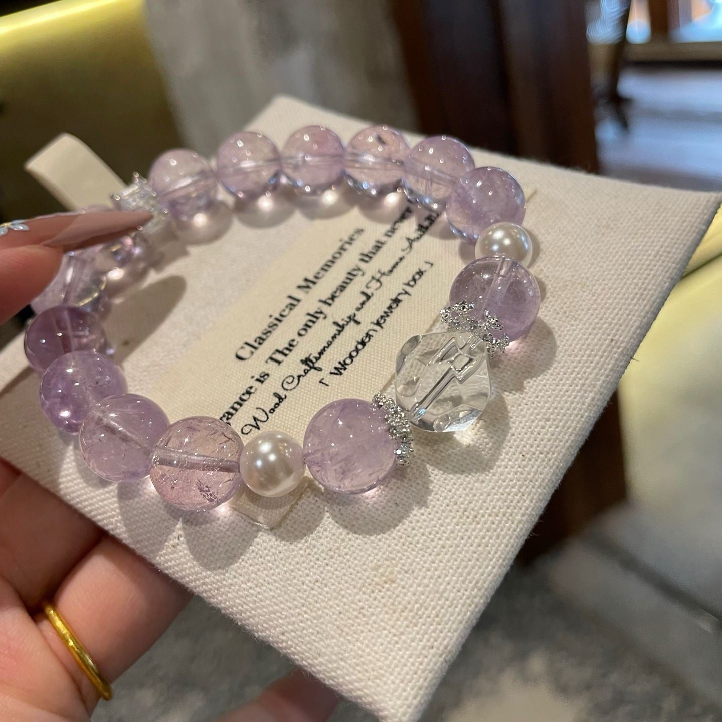 Lavender Pearl Glow Bracelet