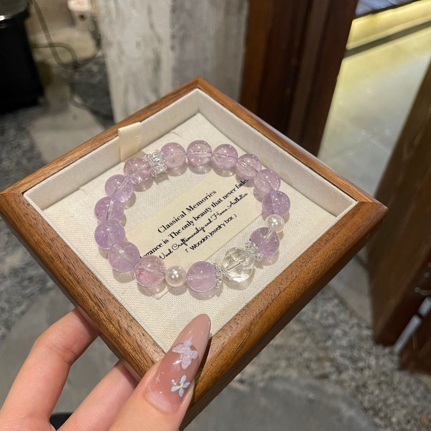 Lavender Pearl Glow Bracelet