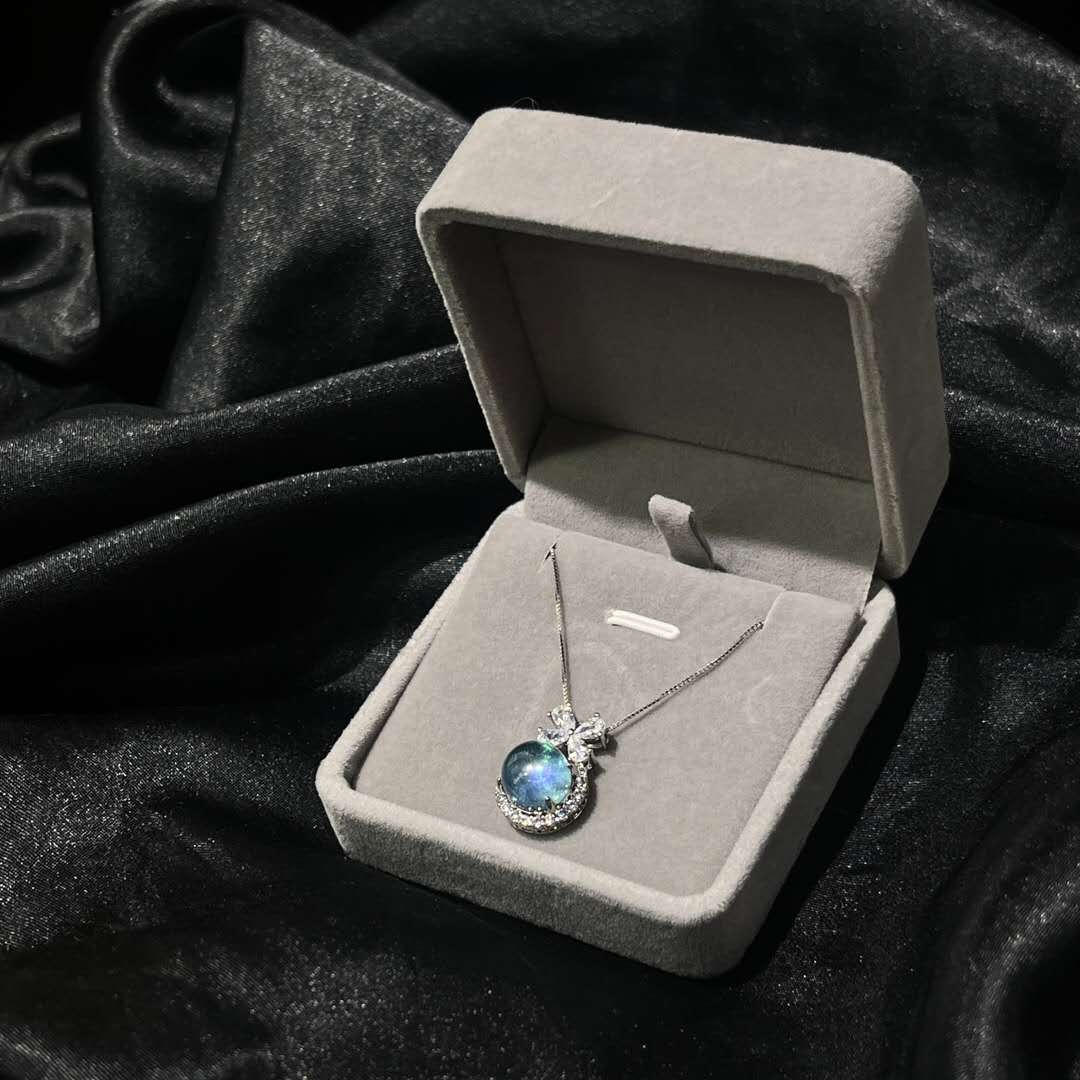 Blue Muse – Premium Aquamarine Pendant with 925 Silver Chain